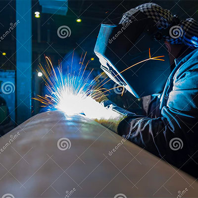 Skilled welding team at work